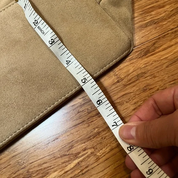 NEW! Faux Vegan Tan Beige Slouchy Suede Hobo Shoulder Bag with matching Purse - Picture 9 of 14